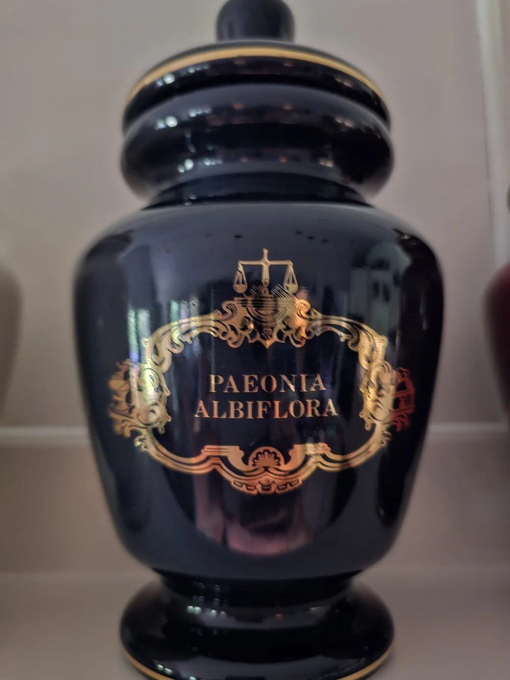 Apothecary Jar with Gold Accents